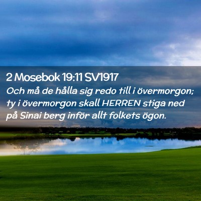 Picture 02 - 2 Mosebok 19:11 SV1917 - Och må de hålla sig redo till i övermorgon; ty - Bible Verse Picture