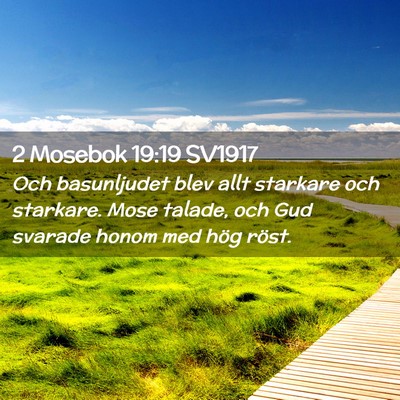 Picture 02 - 2 Mosebok 19:19 SV1917 - Och basunljudet blev allt starkare och starkare. - Bible Verse Picture