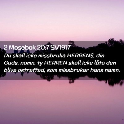 Picture 02 - 2 Mosebok 20:7 SV1917 - Du skall icke missbruka HERRENS, din Guds, namn, - Bible Verse Picture