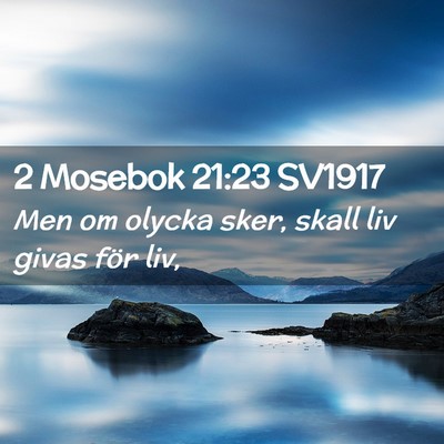 Picture 02 - 2 Mosebok 21:23 SV1917 - Men om olycka sker, skall liv givas för - Bible Verse Picture