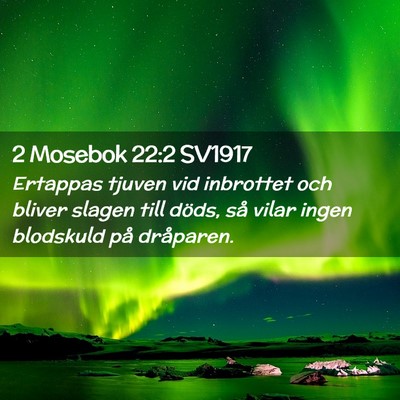 Picture 02 - 2 Mosebok 22:2 SV1917 - Ertappas tjuven vid inbrottet och bliver slagen - Bible Verse Picture