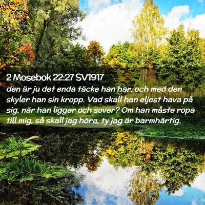 Picture 02 - 2 Mosebok 22:27 SV1917 - den är ju det enda täcke han har, och med den - Bible Verse Picture