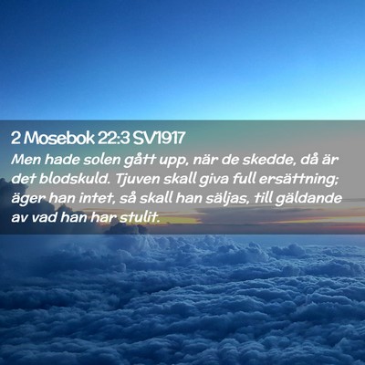 Picture 02 - 2 Mosebok 22:3 SV1917 - Men hade solen gått upp, när de skedde, då är - Bible Verse Picture