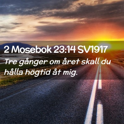 Picture 02 - 2 Mosebok 23:14 SV1917 - Tre gånger om året skall du hålla högtid åt - Bible Verse Picture