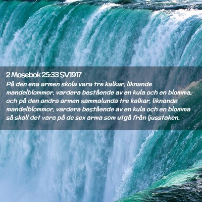Picture 02 - 2 Mosebok 25:33 SV1917 - På den ena armen skola vara tre kalkar, liknande - Bible Verse Picture