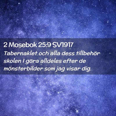 Picture 02 - 2 Mosebok 25:9 SV1917 - Tabernaklet och alla dess tillbehör skolen I - Bible Verse Picture