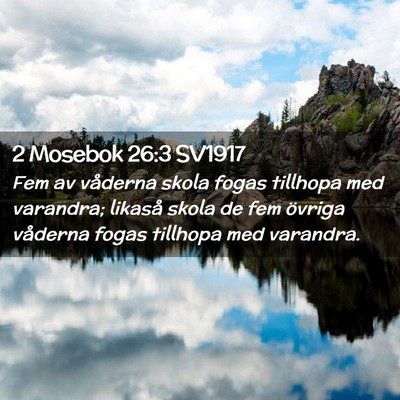 Picture 02 - 2 Mosebok 26:3 SV1917 - Fem av våderna skola fogas tillhopa med - Bible Verse Picture