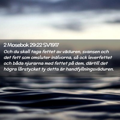 Picture 02 - 2 Mosebok 29:22 SV1917 - Och du skall taga fettet av väduren, svansen och - Bible Verse Picture