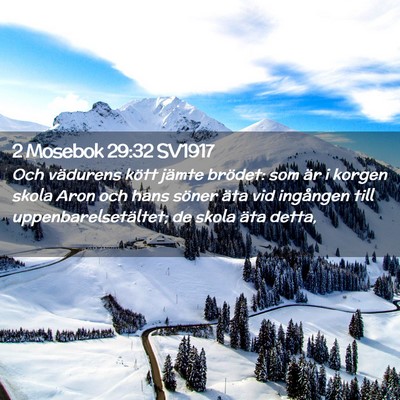 Picture 02 - 2 Mosebok 29:32 SV1917 - Och vädurens kött jämte brödet: som är i - Bible Verse Picture