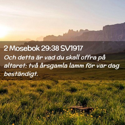 Picture 02 - 2 Mosebok 29:38 SV1917 - Och detta är vad du skall offra på altaret: - Bible Verse Picture