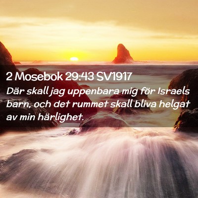 Picture 02 - 2 Mosebok 29:43 SV1917 - Där skall jag uppenbara mig för Israels barn, - Bible Verse Picture