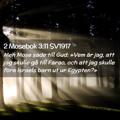 Picture 02 - 2 Mosebok 3:11 SV1917 - Men Mose sade till Gud: »Vem är jag, att jag - Bible Verse Picture