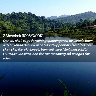 Picture 02 - 2 Mosebok 30:16 SV1917 - Och du skall taga försoningspenningarna av - Bible Verse Picture