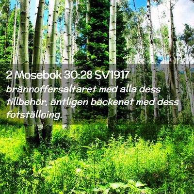 Picture 02 - 2 Mosebok 30:28 SV1917 - brännoffersaltaret med alla dess tillbehör, - Bible Verse Picture