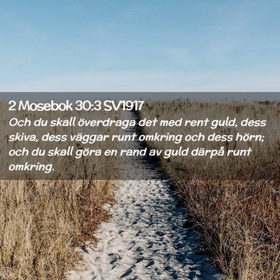 Picture 02 - 2 Mosebok 30:3 SV1917 - Och du skall överdraga det med rent guld, dess - Bible Verse Picture