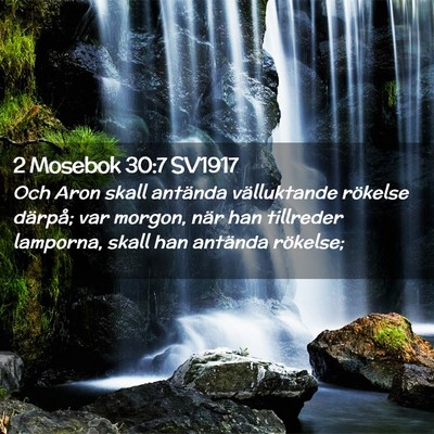 Picture 02 - 2 Mosebok 30:7 SV1917 - Och Aron skall antända välluktande rökelse - Bible Verse Picture