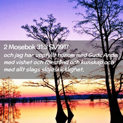 Picture 02 - 2 Mosebok 31:3 SV1917 - och jag har uppfyllt honom med Guds Ande, med - Bible Verse Picture
