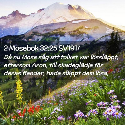 Picture 02 - 2 Mosebok 32:25 SV1917 - Då nu Mose såg att folket var lössläppt, - Bible Verse Picture