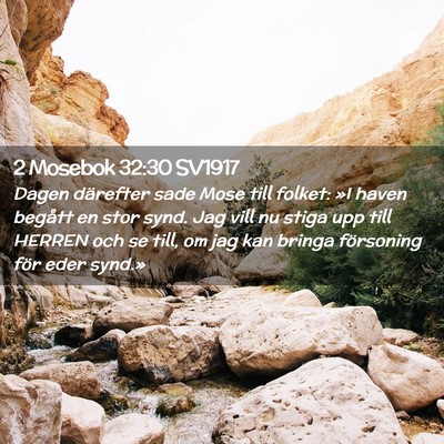 Picture 02 - 2 Mosebok 32:30 SV1917 - Dagen därefter sade Mose till folket: »I haven - Bible Verse Picture