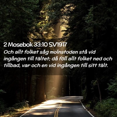 Picture 02 - 2 Mosebok 33:10 SV1917 - Och allt folket såg molnstoden stå vid - Bible Verse Picture