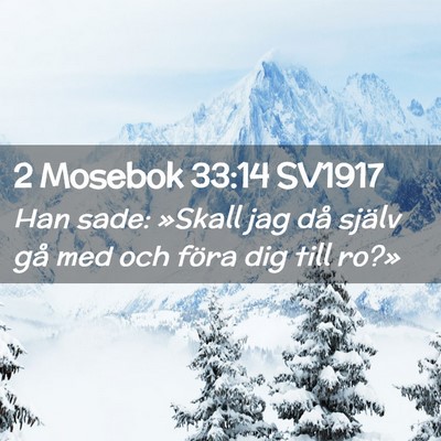 Picture 02 - 2 Mosebok 33:14 SV1917 - Han sade: »Skall jag då själv gå med och - Bible Verse Picture