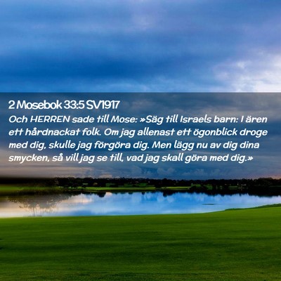 Picture 02 - 2 Mosebok 33:5 SV1917 - Och HERREN sade till Mose: »Säg till Israels - Bible Verse Picture