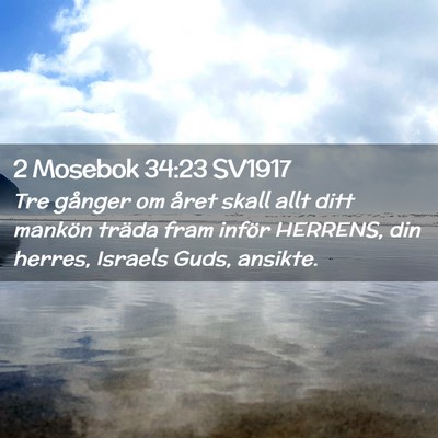 Picture 02 - 2 Mosebok 34:23 SV1917 - Tre gånger om året skall allt ditt mankön - Bible Verse Picture