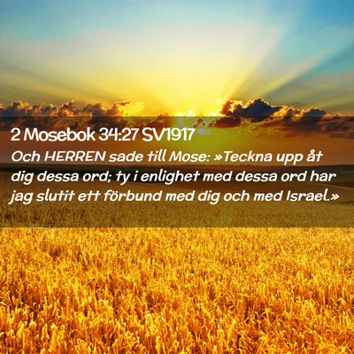 Picture 02 - 2 Mosebok 34:27 SV1917 - Och HERREN sade till Mose: »Teckna upp åt dig - Bible Verse Picture