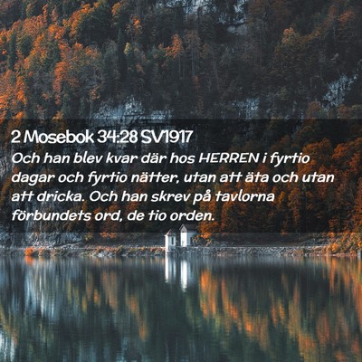 Picture 02 - 2 Mosebok 34:28 SV1917 - Och han blev kvar där hos HERREN i fyrtio dagar - Bible Verse Picture