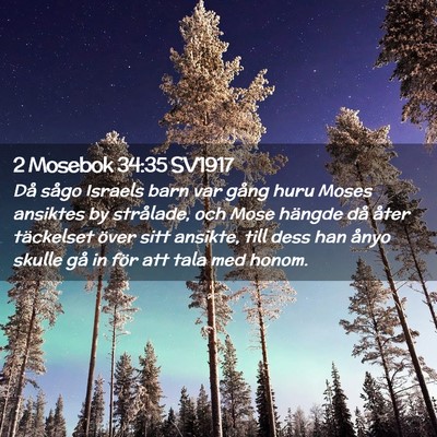 Picture 02 - 2 Mosebok 34:35 SV1917 - Då sågo Israels barn var gång huru Moses - Bible Verse Picture