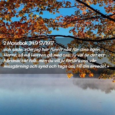 Picture 02 - 2 Mosebok 34:9 SV1917 - och sade: »Om jag har funnit nåd för dina - Bible Verse Picture