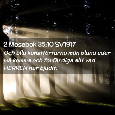 Picture 02 - 2 Mosebok 35:10 SV1917 - Och alla konstförfarna män bland eder må komma - Bible Verse Picture