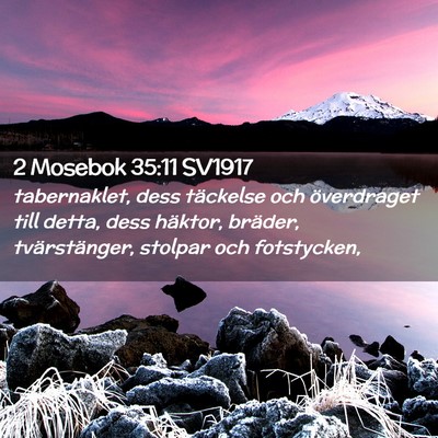 Picture 02 - 2 Mosebok 35:11 SV1917 - tabernaklet, dess täckelse och överdraget till - Bible Verse Picture