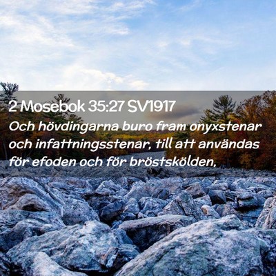 Picture 02 - 2 Mosebok 35:27 SV1917 - Och hövdingarna buro fram onyxstenar och - Bible Verse Picture