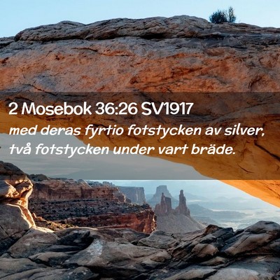 Picture 02 - 2 Mosebok 36:26 SV1917 - med deras fyrtio fotstycken av silver, två - Bible Verse Picture