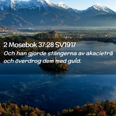 Picture 02 - 2 Mosebok 37:28 SV1917 - Och han gjorde stängerna av akacieträ och - Bible Verse Picture