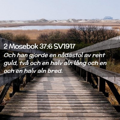 Picture 02 - 2 Mosebok 37:6 SV1917 - Och han gjorde en nådastol av rent guld, två - Bible Verse Picture