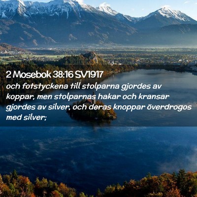 Picture 02 - 2 Mosebok 38:16 SV1917 - och fotstyckena till stolparna gjordes av koppar, - Bible Verse Picture