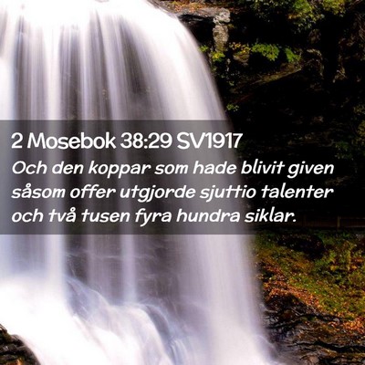 Picture 02 - 2 Mosebok 38:29 SV1917 - Och den koppar som hade blivit given såsom offer - Bible Verse Picture