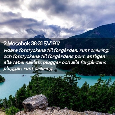 Picture 02 - 2 Mosebok 38:31 SV1917 - vidare fotstyckena till förgården, runt - Bible Verse Picture