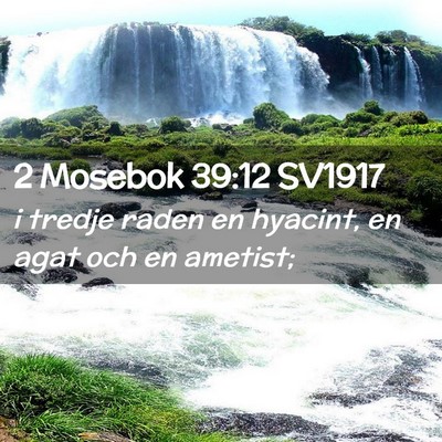 Picture 02 - 2 Mosebok 39:12 SV1917 - i tredje raden en hyacint, en agat och en - Bible Verse Picture