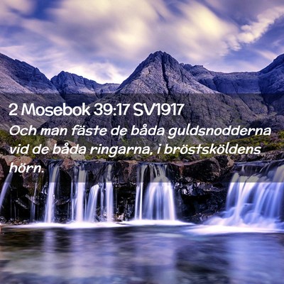 Picture 02 - 2 Mosebok 39:17 SV1917 - Och man fäste de båda guldsnodderna vid de - Bible Verse Picture