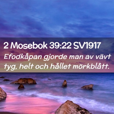 Picture 02 - 2 Mosebok 39:22 SV1917 - Efodkåpan gjorde man av vävt tyg, helt och - Bible Verse Picture
