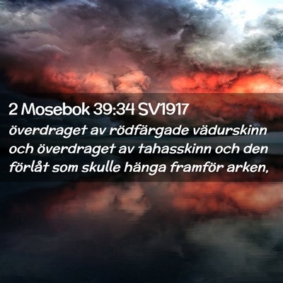 Picture 02 - 2 Mosebok 39:34 SV1917 - överdraget av rödfärgade vädurskinn och - Bible Verse Picture