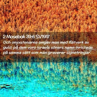 Picture 02 - 2 Mosebok 39:6 SV1917 - Och onyxstenarna omgav man med flätverk av guld; - Bible Verse Picture