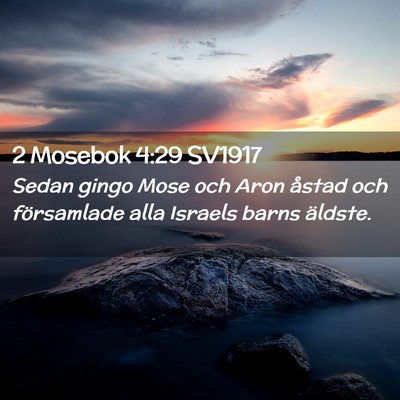 Picture 02 - 2 Mosebok 4:29 SV1917 - Sedan gingo Mose och Aron åstad och församlade - Bible Verse Picture