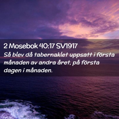 Picture 02 - 2 Mosebok 40:17 SV1917 - Så blev då tabernaklet uppsatt i första - Bible Verse Picture