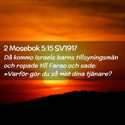 Picture 02 - 2 Mosebok 5:15 SV1917 - Då kommo Israels barns tillsyningsmän och - Bible Verse Picture