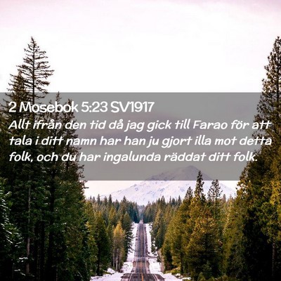 Picture 02 - 2 Mosebok 5:23 SV1917 - Allt ifrån den tid då jag gick till Farao för - Bible Verse Picture