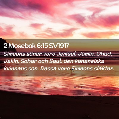 Picture 02 - 2 Mosebok 6:15 SV1917 - Simeons söner voro Jemuel, Jamin, Ohad, Jakin, - Bible Verse Picture
